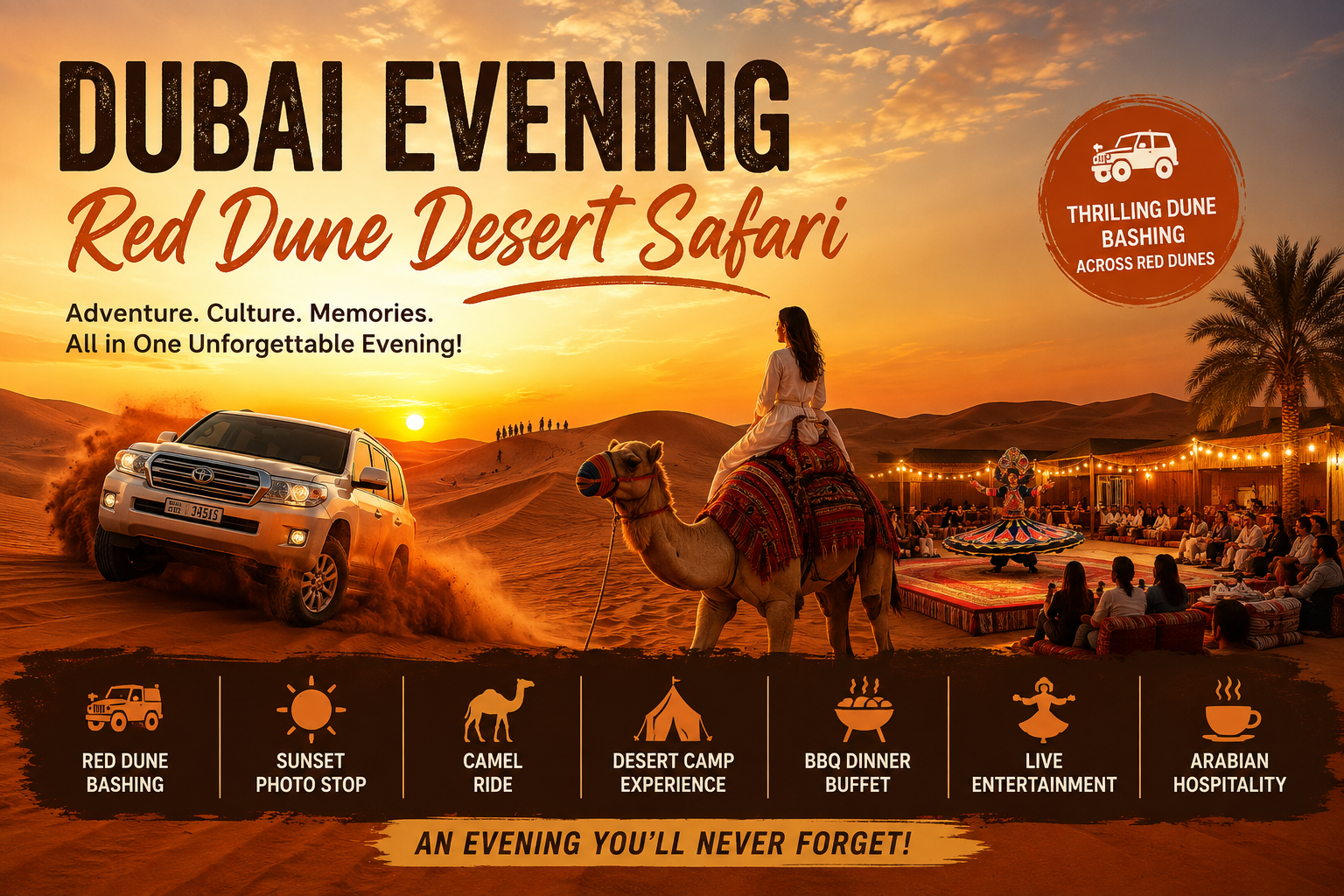 Dubai evening desert safari