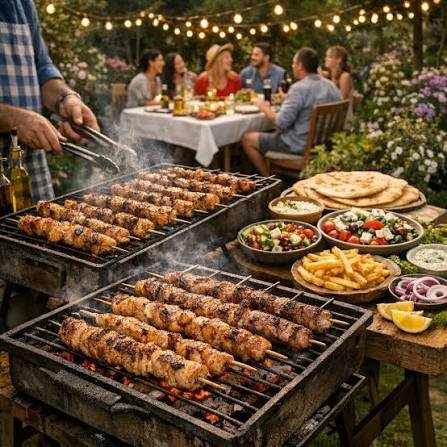 BBQ dinner at Dubai desert safari camp